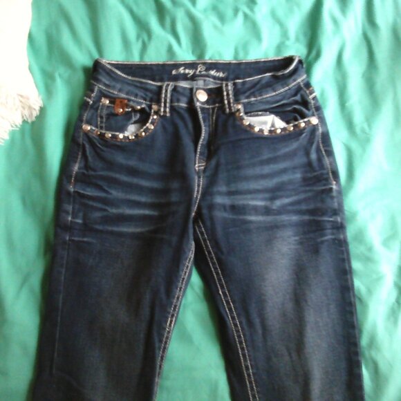 Cute Bedazzled Y2K Denim Jeans - Picture 1 of 4